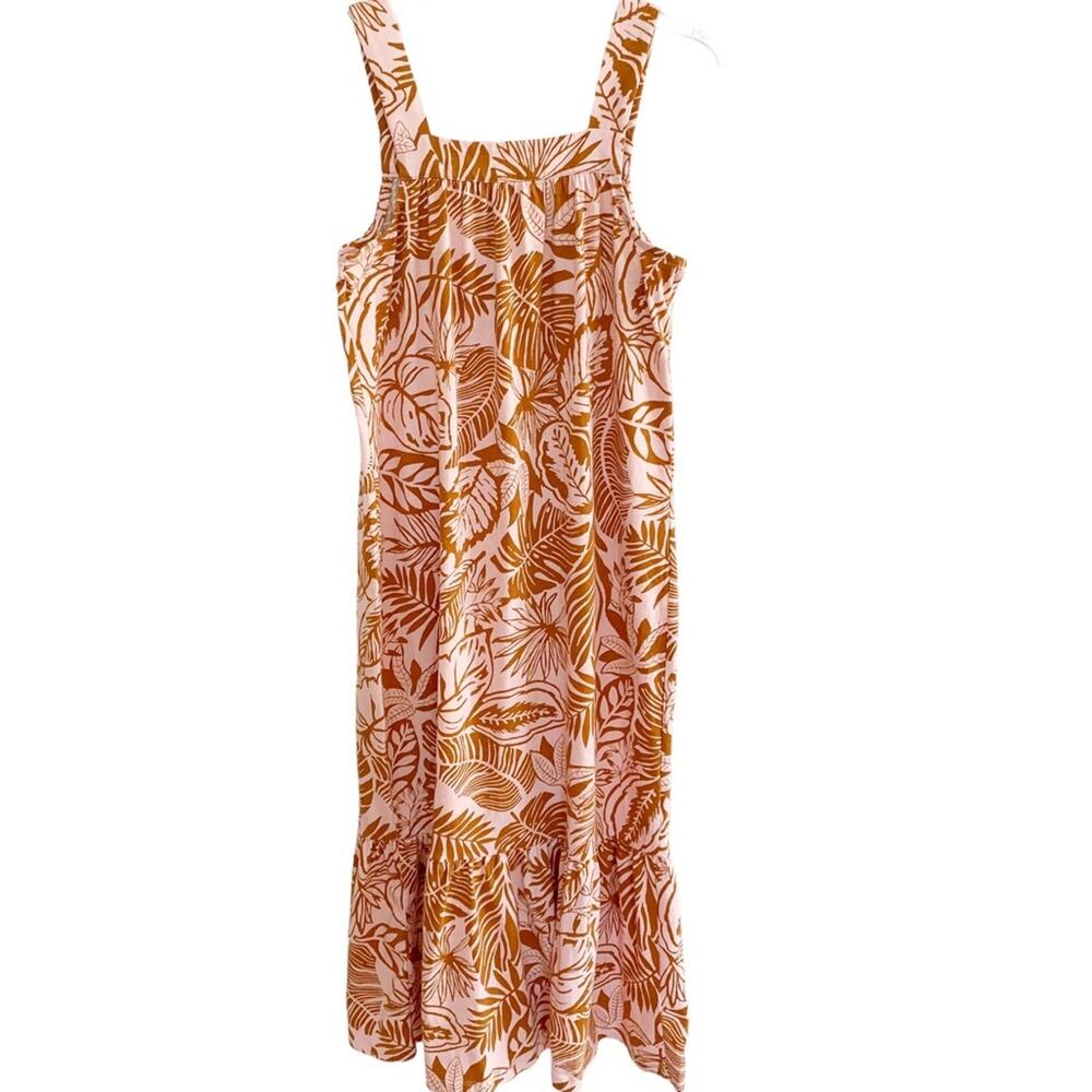 Koolaburra by Ugg Pink Honey Tropical Print Tiered Tank Style Lounge Maxi Dress - Picture 4 of 6